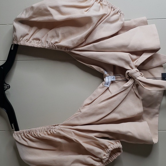 Gianni Bini x Jess Southern Woven Beau Crop Top Khaki Large - Picture 4 of 7